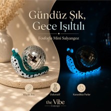  Fosforlu Aynalı Disko Salyangoz Turkuaz 8 cm