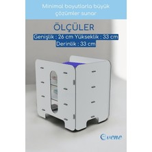 Evene Dosya Düzenleyici Masa Üstü Organizer Ahşap Enanrak Raflı Model 1, Beyaz, Evene