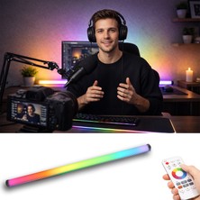 Ledarmy Pixel RGB LED Işık Kanalı 12V Hazır Tak-Çalıştır 1 Metre Dinamik Efektli Alüminyum Profil Gamer Streamer Stüdyo & Dış Mekan Aydınlatma