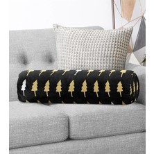 Rem Home Rengirenk Dekoratif Kırlent Kılıfı Siyah Modern 60 x 20 cm Salon Koltuk Kanepe Yastık Kılıfı