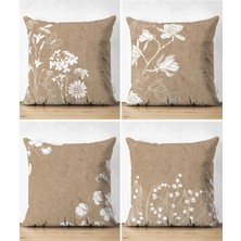 Rem Home Rengirenk Dekoratif Kırlent Kılıfı Beyaz Modern 43 x 43 cm Salon Koltuk Kanepe Yastık Kılıfı