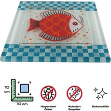 Hellove Cam Banyo Gider Kapak Süsü 2 Adet Cam Gider Kapağı 10X10 cm Balık