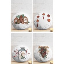 Rem Home Rengirenk Dekoratif Kırlent Kılıfı Beyaz Modern 43 x 43 cm Salon Koltuk Kanepe Yastık Kılıfı