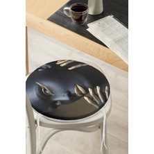 Rem Home Rengirenk Dekoratif Sandalye Minderi Sarı Yuvarlak 40 x 40 cm Mutfak Balkon Oturma Minderi