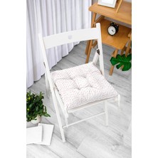 Rem Home Rengirenk Dekoratif Sandalye Minderi Beyaz Hayvan Bağcıklı 40 x 40 cm Mutfak Balkon Oturma Minderi