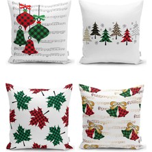 Rem Home Rengirenk Dekoratif Kırlent Kılıfı Ekose 43 x 43 cm Salon Koltuk Kanepe Yastık Kılıfı