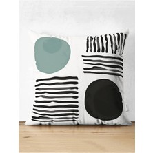 Rem Home Rengirenk Dekoratif Kırlent Kılıfı Soyut 43 x 43 cm Salon Koltuk Kanepe Yastık Kılıfı