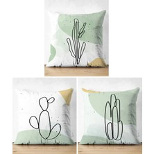 Rem Home Rengirenk Dekoratif Kırlent Kılıfı Beyaz Modern 43 x 43 cm Salon Koltuk Kanepe Yastık Kılıfı