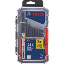 21 Piece Black Oxide Metal Drill Bit Set BL21A