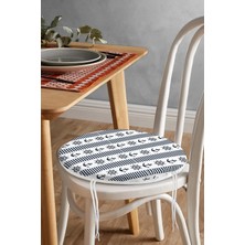 Rem Home Rengirenk Dekoratif Sandalye Minderi Lacivert Yuvarlak 40 x 40 cm Mutfak Balkon Oturma Minderi