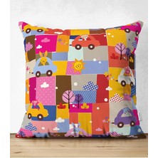 Rem Home Rengirenk Dekoratif Kırlent Kılıfı 43 x 43 cm Salon Koltuk Kanepe Yastık Kılıfı