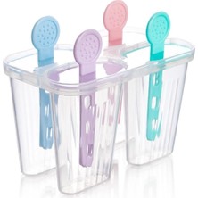 Arvale 4 Bölmeli Dondurma Kalıbı ve Çubukları - Bpa Free - 7,5 x 5,5 x 3 cm