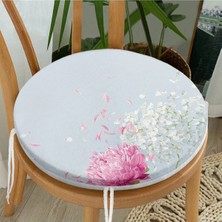Rem Home Rengirenk Dekoratif Sandalye Minderi Beyaz Yuvarlak 40 x 40 cm Mutfak Balkon Oturma Minderi