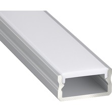 Ledarmy LED Kanal Profil Alüminyum sıva üstü İnce Kasa 13x6mm 2 Metre Üst Opak Pleksi 2128 Yan Kapak Dahil
