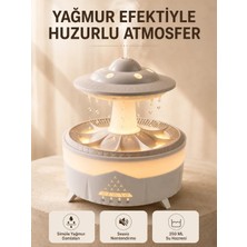 Ufo Tasarımlı 350 ml Hava Nemlendirici Renkli Ortam Işığı Yağmur Efektli Difüzör Nemere