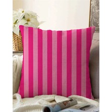Rem Home Rengirenk Dekoratif Kırlent Kılıfı Pembe Modern 43 x 43 cm Salon Koltuk Kanepe Yastık Kılıfı
