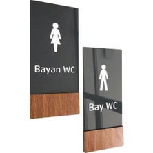 Smartad Wooden Serisi Dikey Wc Yönlendirme Levha Seti