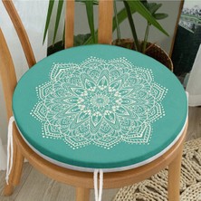 Rem Home Rengirenk Dekoratif Sandalye Minderi Modern Yuvarlak 40 x 40 cm Mutfak Balkon Oturma Minderi
