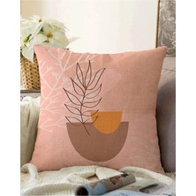 Rem Home Rengirenk Dekoratif Kırlent Kılıfı Yaprak 43 x 43 cm Salon Koltuk Kanepe Yastık Kılıfı