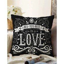 Rem Home Rengirenk Dekoratif Kırlent Kılıfı Siyah 43 x 43 cm Salon Koltuk Kanepe Yastık Kılıfı