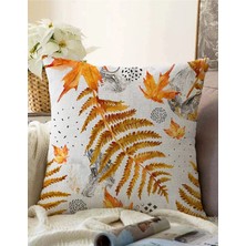 Rem Home Rengirenk Dekoratif Kırlent Kılıfı Yaprak 43 x 43 cm Salon Koltuk Kanepe Yastık Kılıfı