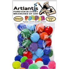 Ponpon 30 mm 50 Li 1 Paket Karışık Renk Pon Pon 30 mm Pompom 3 cm Elişi Etkinliği Anasınıfı