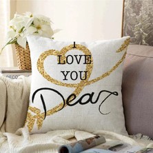 Rem Home Rengirenk Dekoratif Kırlent Kılıfı Sarı Modern 43 x 43 cm Salon Koltuk Kanepe Yastık Kılıfı