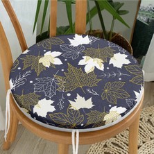 Rem Home Rengirenk Dekoratif Sandalye Minderi Yaprak Yuvarlak 40 x 40 cm Mutfak Balkon Oturma Minderi