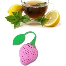 Çay Süzgeci Silikon Çilek Şekilli Bitki Çayı Demleme Aparatı