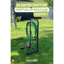 Depolife Bahçe Hortum Askı Aparatı Hortum Sarma Standı Su Hortum Dolama Makarası Sprey Başlık