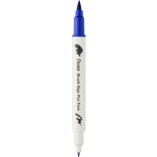 Pentel Brush Sing Pen Twin Çift Taraflı Fırça Uçlu Kalem Mavi