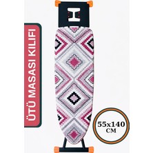 Asev Home Ütü Masası Kılıfı Keçeli Ipli Stoperli Büyük Boy 55X140 cm Asya