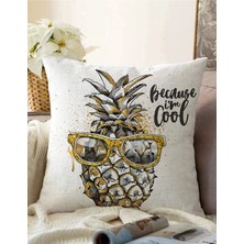 Rem Home Rengirenk Dekoratif Kırlent Kılıfı Beyaz 43 x 43 cm Salon Koltuk Kanepe Yastık Kılıfı