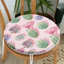 Rem Home Rengirenk Dekoratif Sandalye Minderi Modern Yuvarlak 40 x 40 cm Mutfak Balkon Oturma Minderi