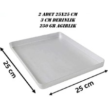 St. Morritz 2 Adet Alüminyum Baklava Börek ve Kek Tepsisi 25X25 cm