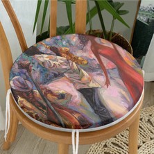 Rem Home Rengirenk Dekoratif Sandalye Minderi Modern Yuvarlak 40 x 40 cm Mutfak Balkon Oturma Minderi