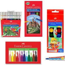St. Morritz Faber Castell 4 Lü Boyama Seti 12 Li Kuru + Keçeli + Pastel + Sulu Boya + Sıvı Yapıştırıcı 5148562