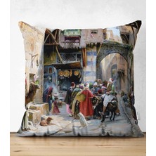 Rem Home Rengirenk Dekoratif Kırlent Kılıfı 43 x 43 cm Salon Koltuk Kanepe Yastık Kılıfı