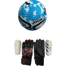 Makina Dikişli Futbol Topu ve Kaleci Eldiven Tekmelik Seti 5 No