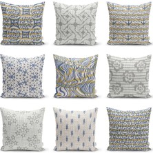 Rem Home Rengirenk Dekoratif Kırlent Kılıfı 43 x 43 cm Salon Koltuk Kanepe Yastık Kılıfı