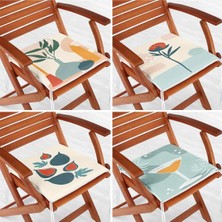 Rem Home Rengirenk Dekoratif Sandalye Minderi Modern 40 x 40 cm Mutfak Balkon Oturma Minderi