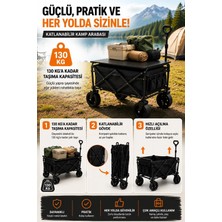 Piknik Kamp Arabası Masalı Geniş Tekerlekli Taşıma ve Yük Arabası 130 kg