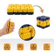 Taraftar Rengini Seç Fidget Cube - ( Sarı - Lacivert ) - Dayanıklı Stres Küpü ve Konsantrasyon