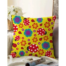 Rem Home Rengirenk Dekoratif Kırlent Kılıfı Sarı Modern 43 x 43 cm Salon Koltuk Kanepe Yastık Kılıfı