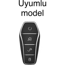 Autohan Keys Byd Atto 3 Seal U Için Anahtar Kılıfı, Premium Siyah-Altın Kaplama, Koruyucu Kıl�