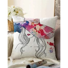 Rem Home Rengirenk Dekoratif Kırlent Kılıfı Sarı 43 x 43 cm Salon Koltuk Kanepe Yastık Kılıfı