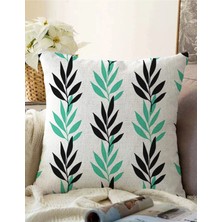 Rem Home Rengirenk Dekoratif Kırlent Kılıfı Yaprak 43 x 43 cm Salon Koltuk Kanepe Yastık Kılıfı