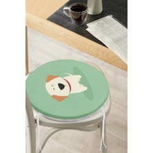 Rem Home Rengirenk Dekoratif Sandalye Minderi Modern Yuvarlak 40 x 40 cm Mutfak Balkon Oturma Minderi