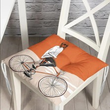 Rem Home Rengirenk Dekoratif Sandalye Minderi Beyaz Hayvan Bağcıklı 40 x 40 cm Mutfak Balkon Oturma Minderi