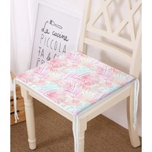 Rem Home Rengirenk Dekoratif Sandalye Minderi Pembe Yaprak 40 x 40 cm Mutfak Balkon Oturma Minderi
